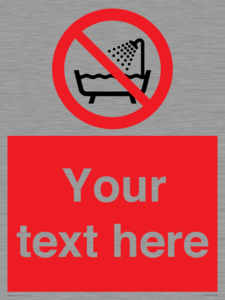 Custom Do not use this device in a bathtub shower or water-filled reservoir